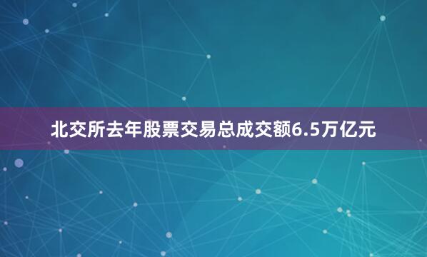 北交所去年股票交易总成交额6.5万亿元