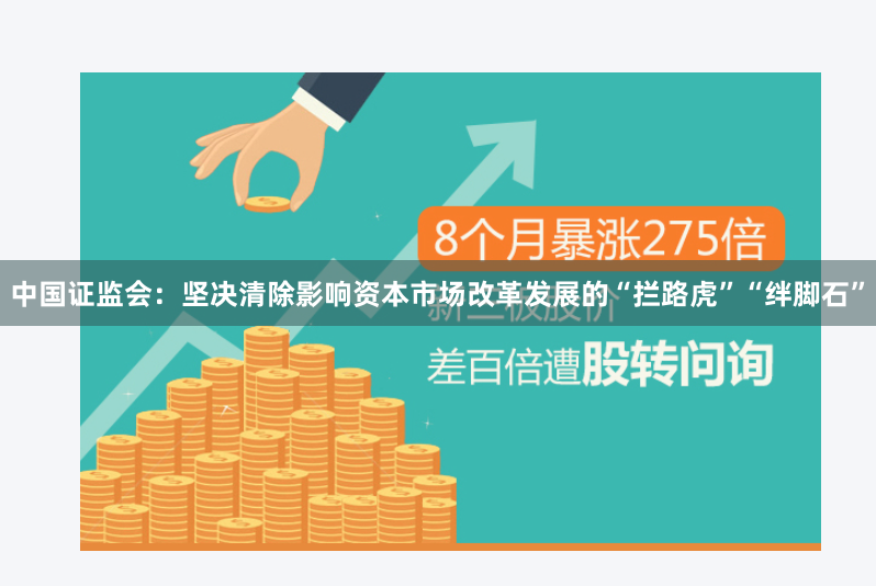 中国证监会：坚决清除影响资本市场改革发展的“拦路虎”“绊脚石”